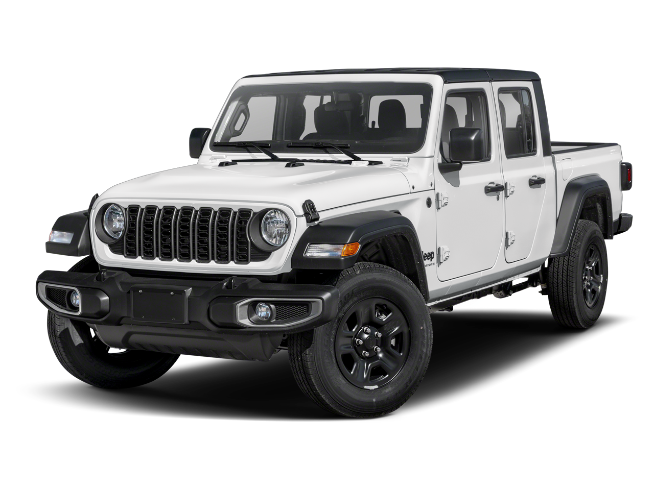 2026 Jeep Gladiator Sport in Bright White Clear-Coat Exterior Paint — front three-quarter view
