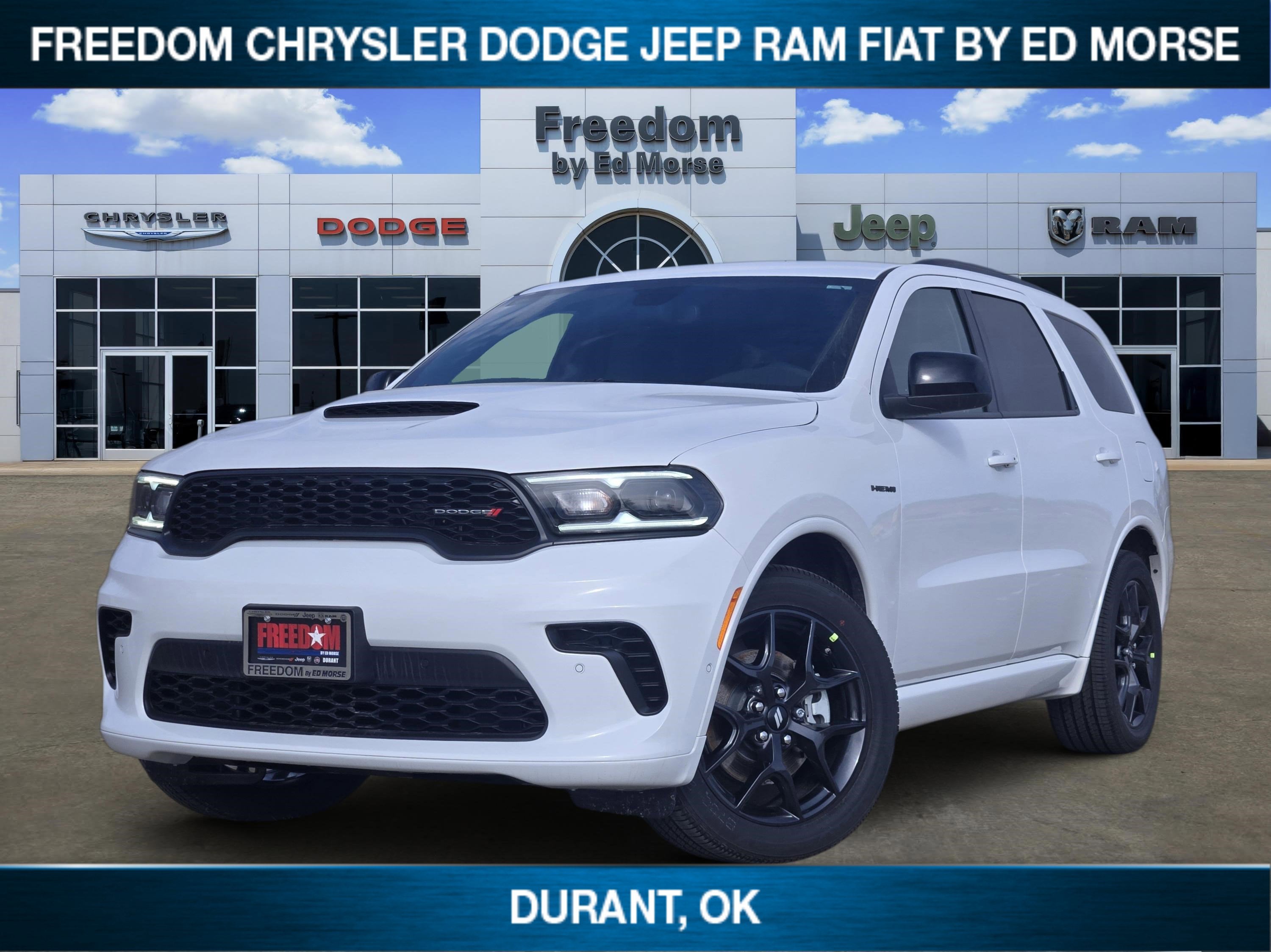 2026 Dodge Durango GT HEMI V8 in White Knuckle Clear-Coat Exterior Paint — front three-quarter view