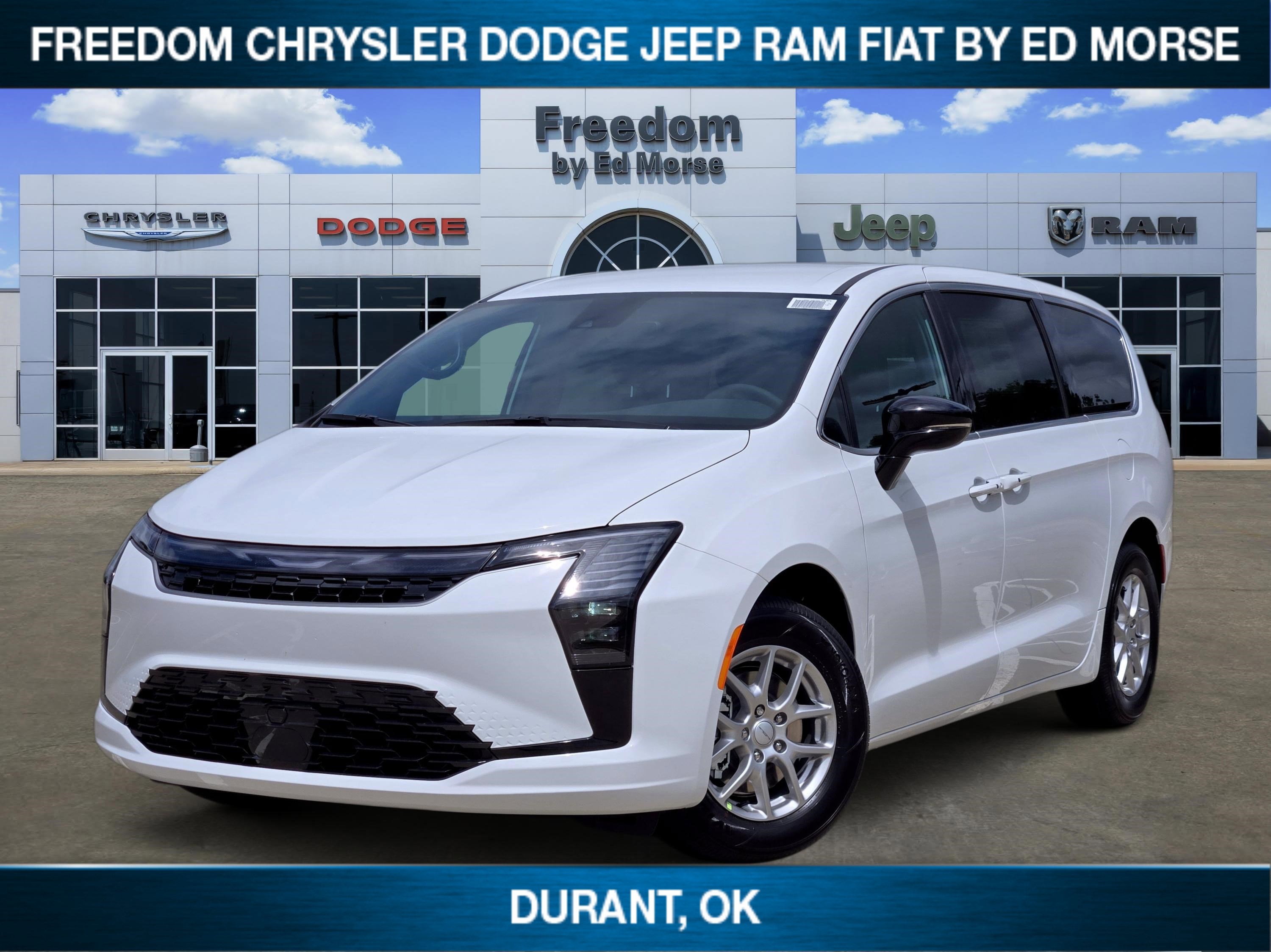 2027 Chrysler Pacifica Select in Bright White Clear-Coat Exterior Paint — front three-quarter view