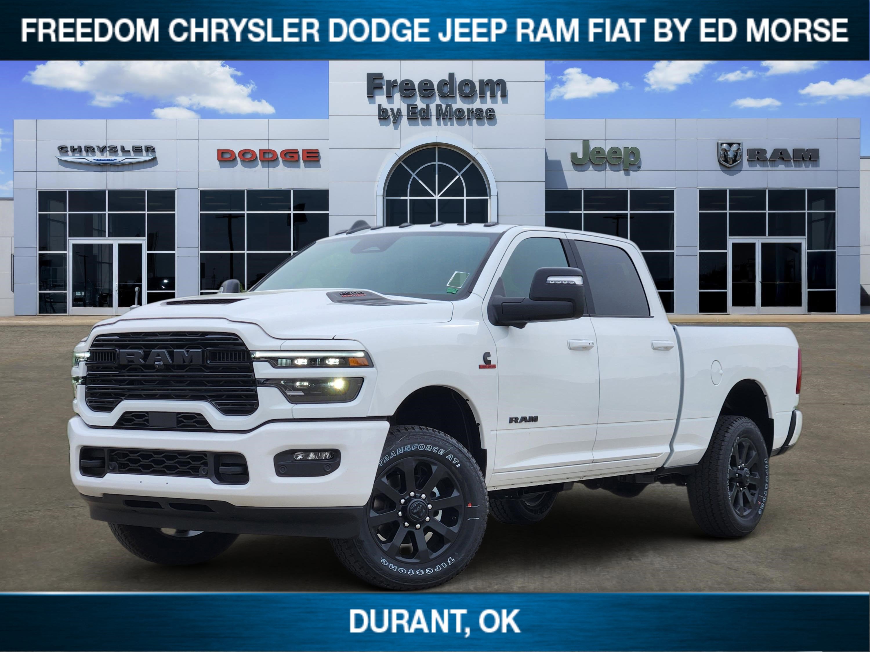 2026 RAM Ram 2500 Laramie in Bright White Clear-Coat Exterior Paint — front three-quarter view