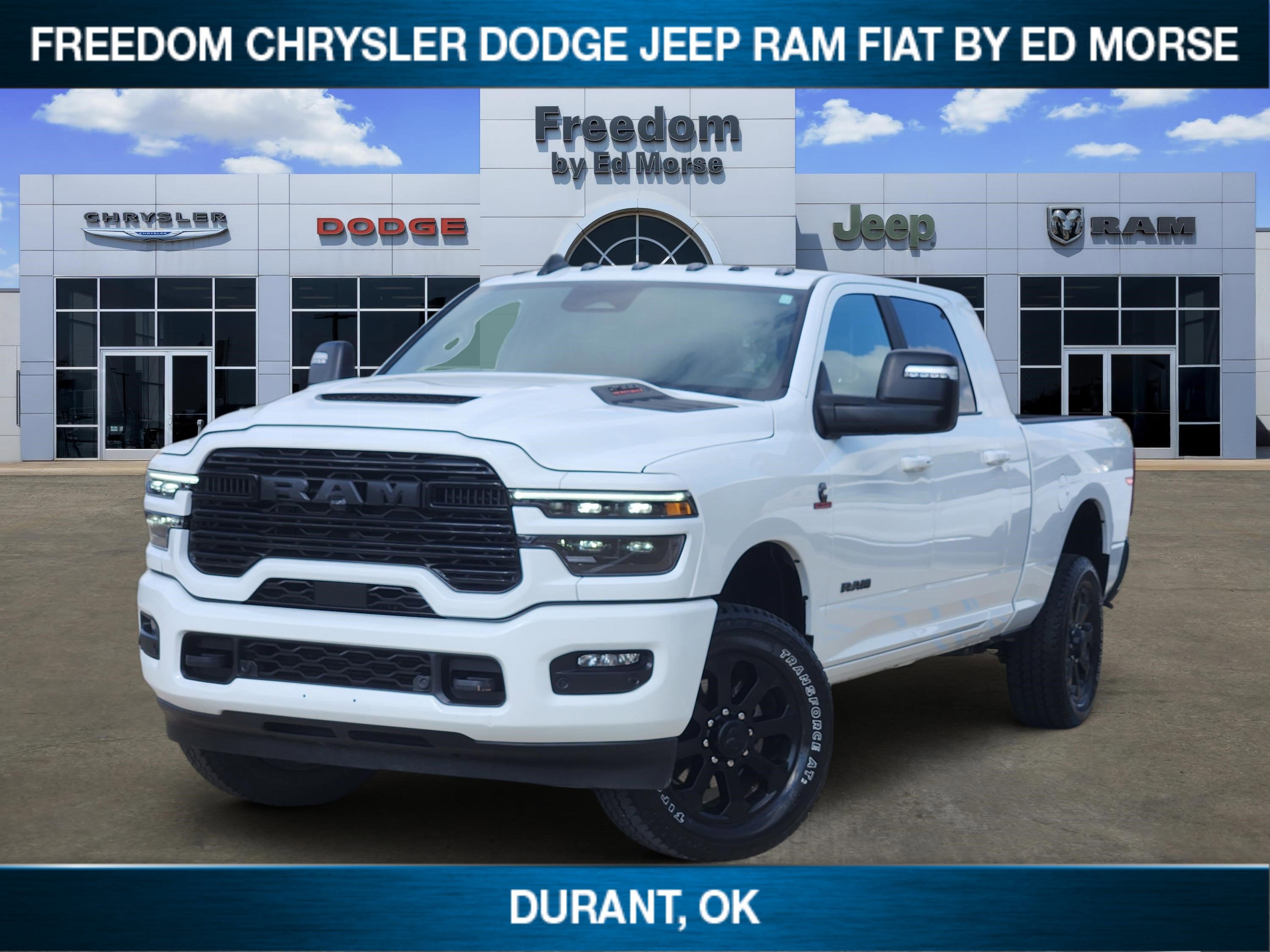2025 RAM 2500 Laramie in Bright White Clearcoat — front three-quarter view