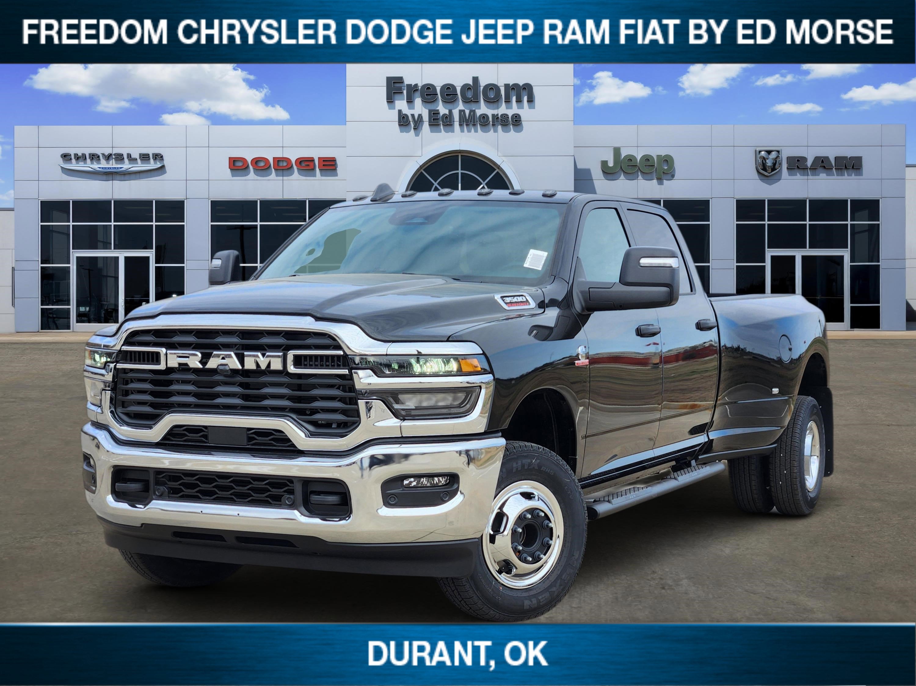 2026 RAM Ram 3500 Tradesman in Diamond Black Crystal Pearl-Coat Exterior Paint — front three-quarter view