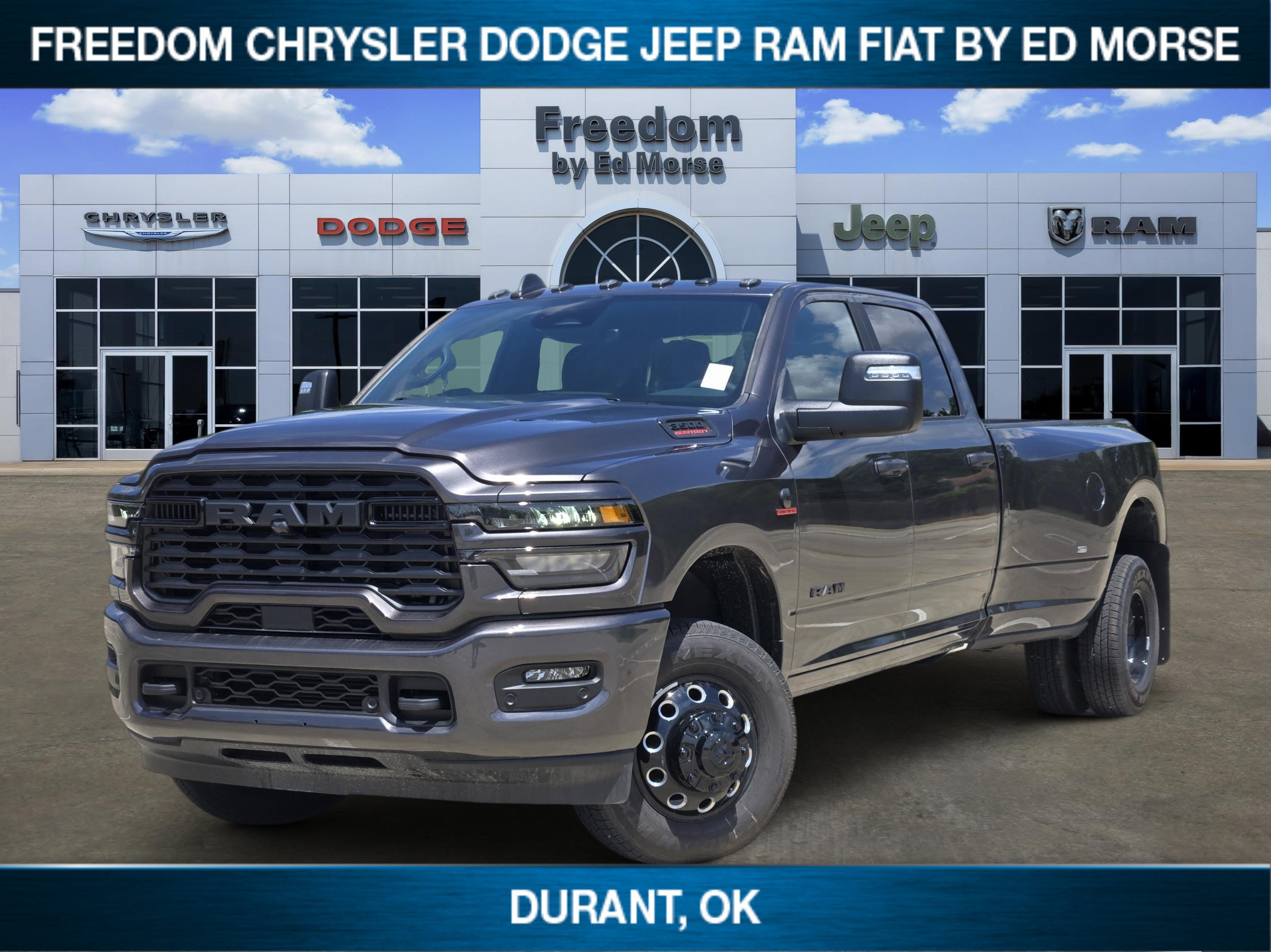 2026 RAM Ram 3500 Big Horn in Granite Crystal Metallic Clear-Coat Exterior Paint — front three-quarter view