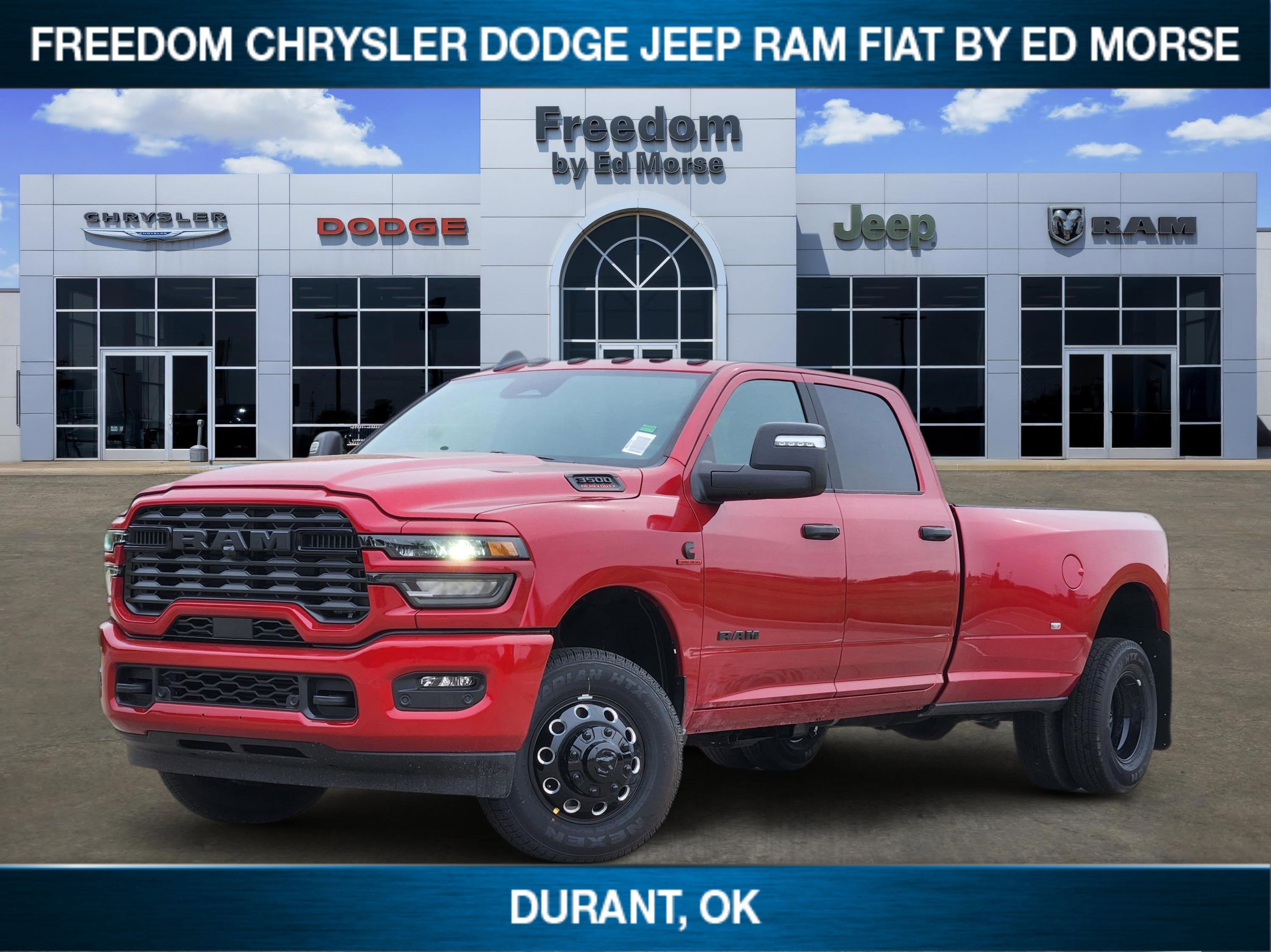 2026 RAM Ram 3500 Big Horn in Molten Red Pearl-Coat Exterior Paint — front three-quarter view