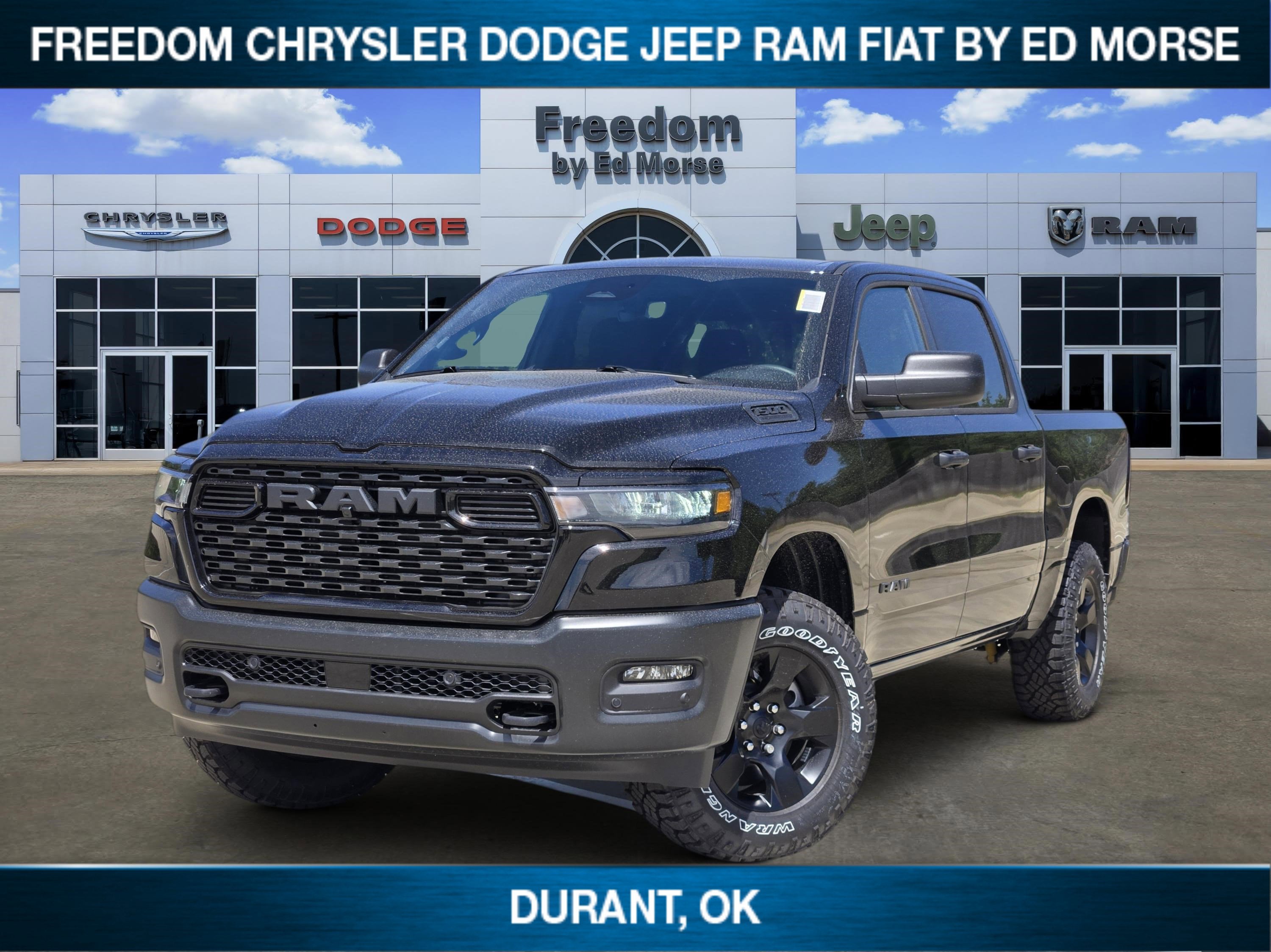 2026 RAM Ram 1500 Warlock in Diamond Black Crystal Pearl-Coat Exterior Paint — front three-quarter view