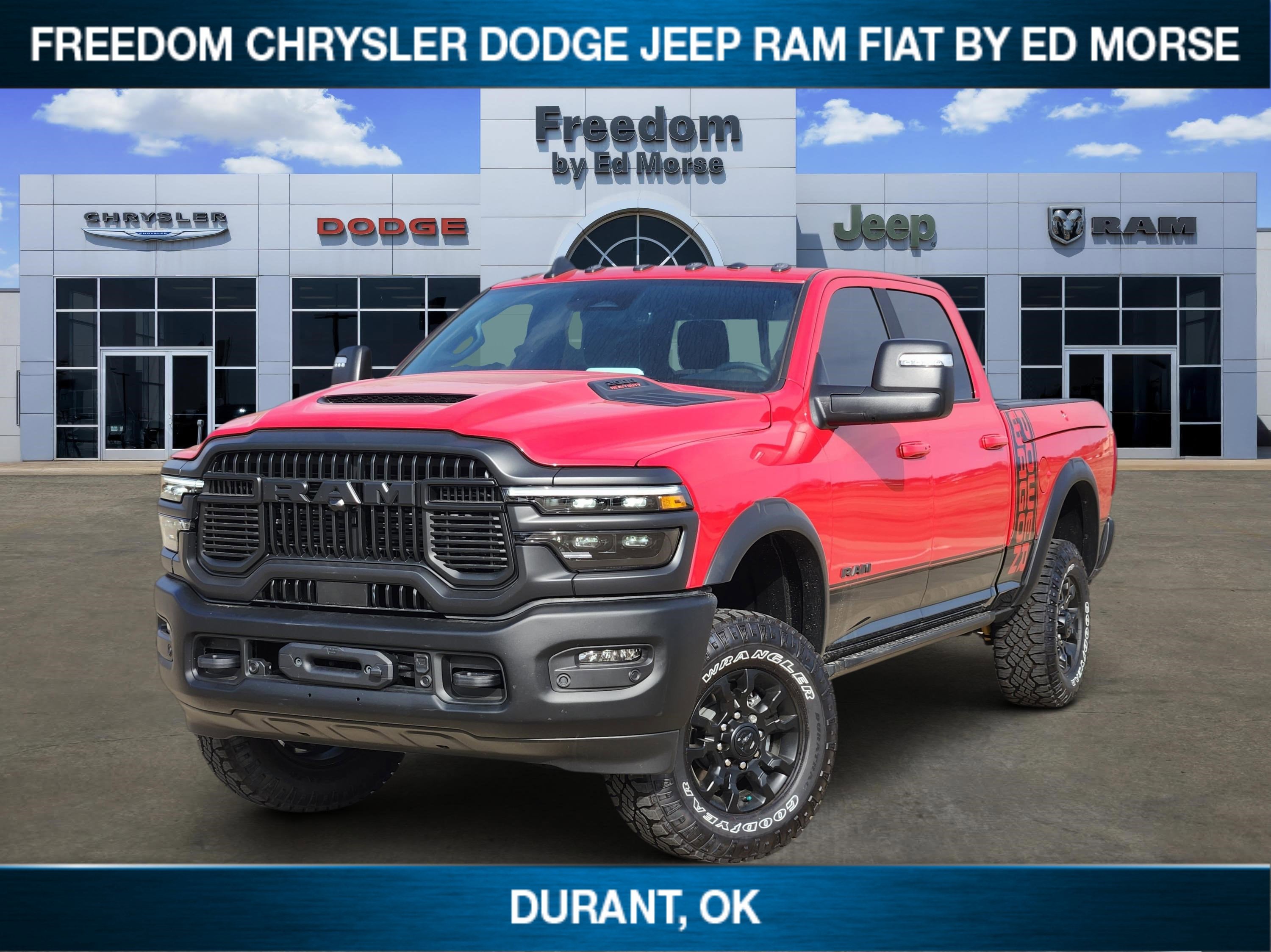 2026 RAM Ram 2500 Power Wagon in Flame Red Clear-Coat Exterior Paint — front three-quarter view