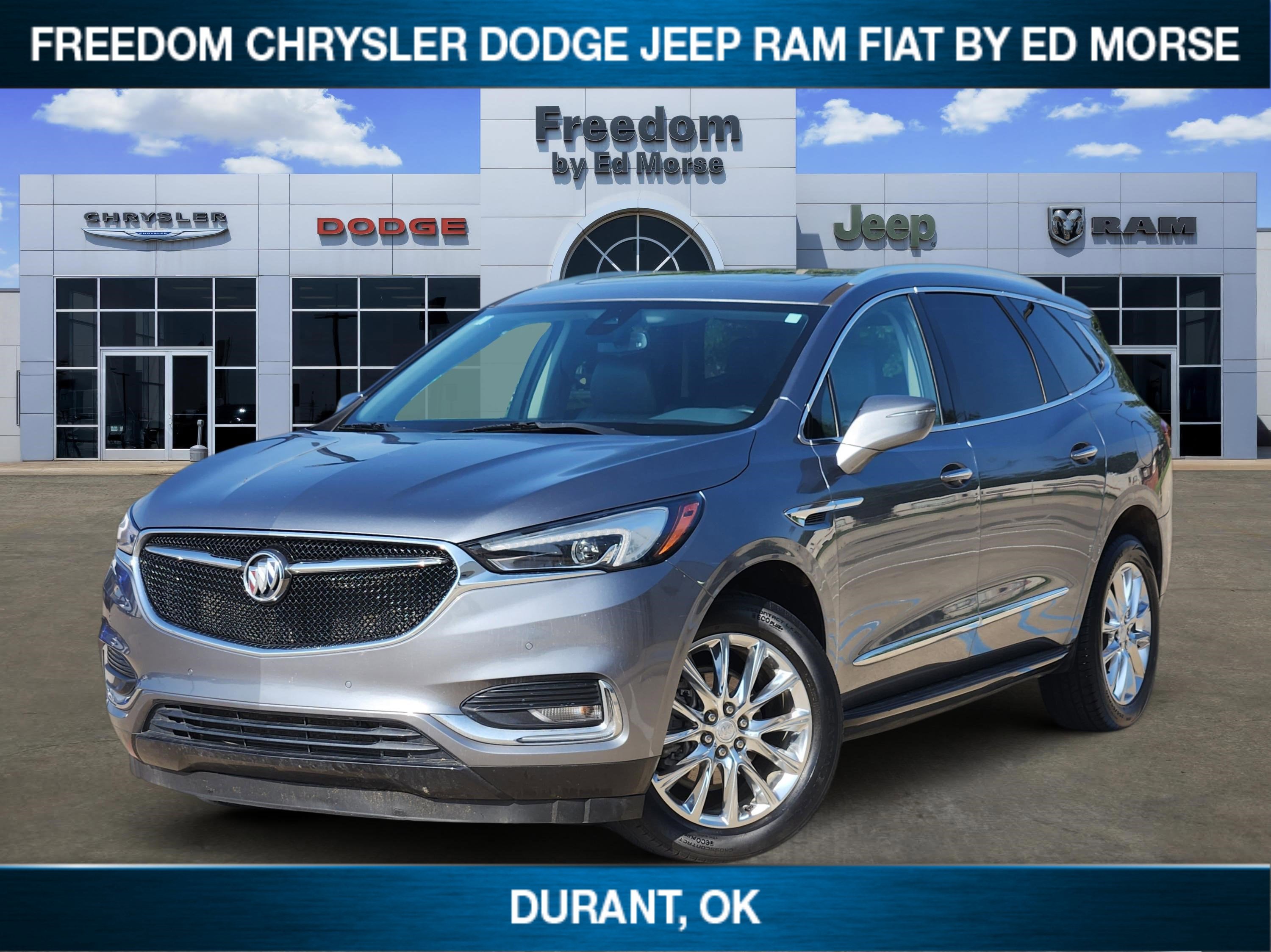 2021 Buick Enclave Premium in Satin Steel Metallic — front three-quarter view