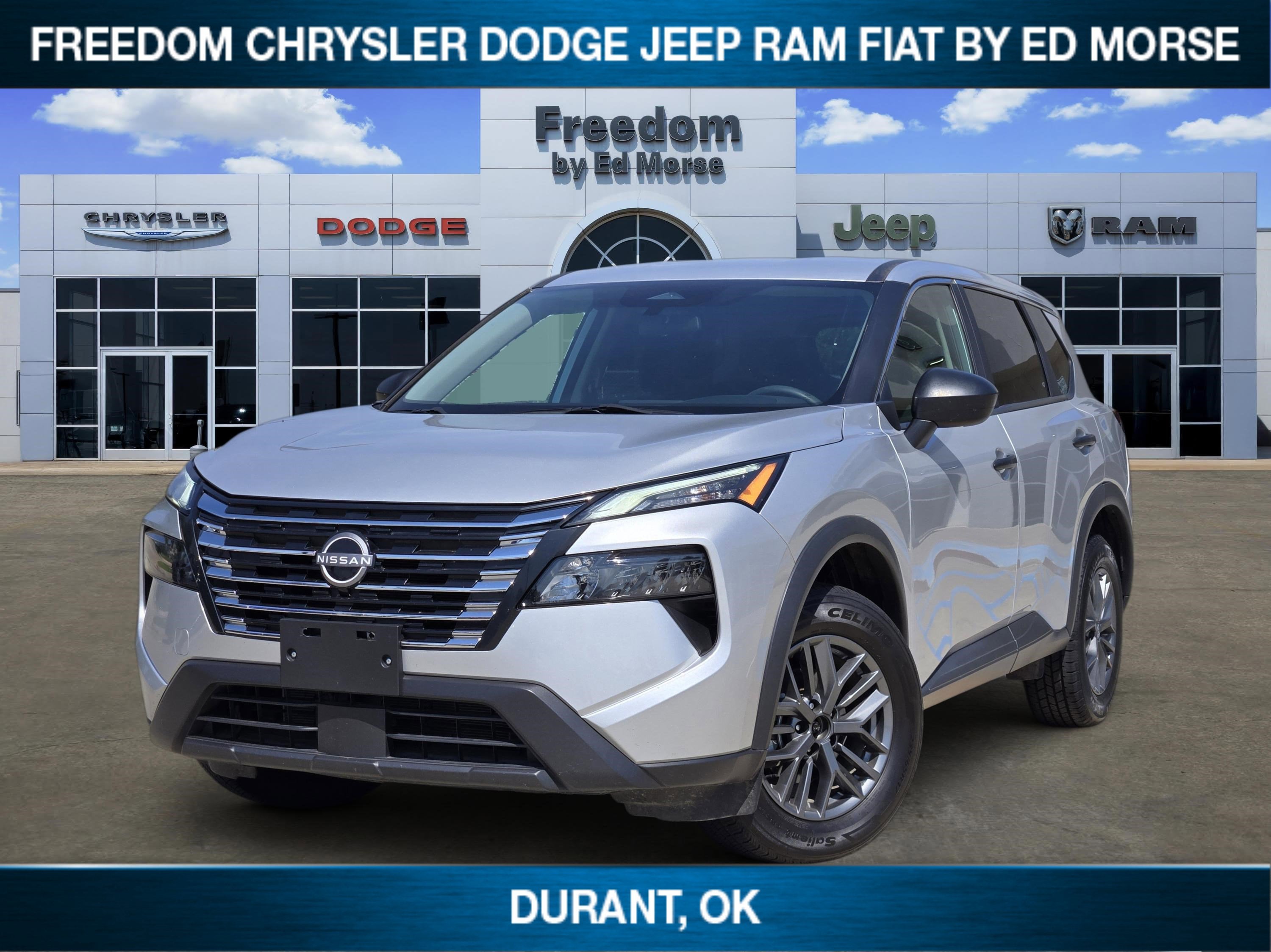 2024 Nissan Rogue S in Brilliant Silver Metallic — front three-quarter view